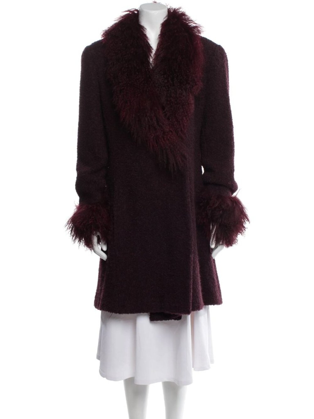 Searle burgundy Afghan coat